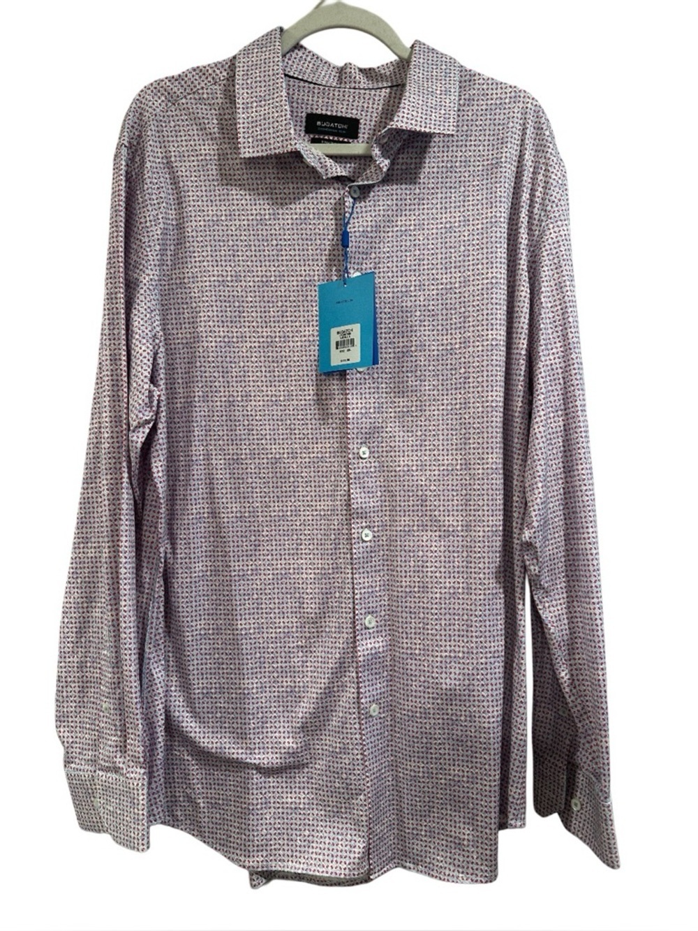 Bugatchi James AirBlue Long Sleeve Button Up Shirt Red & Blue Geometric Print 2X - Picture 3 of 14